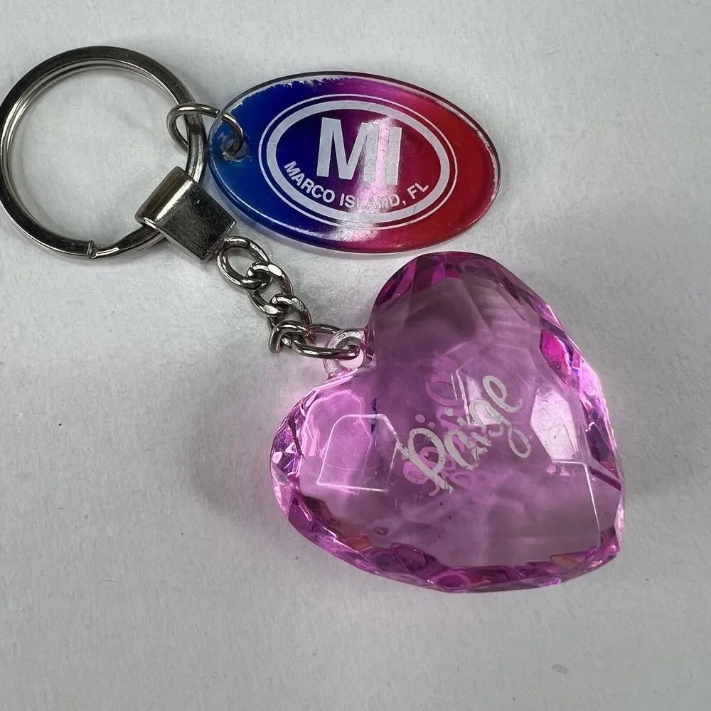 Marco Island Florida Paige Heart Souvenir Keychain Keyring